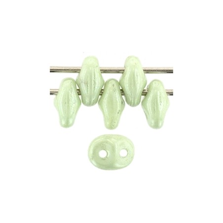 CzechMates SuperDuo - Luster Chalk Light Green / 10g