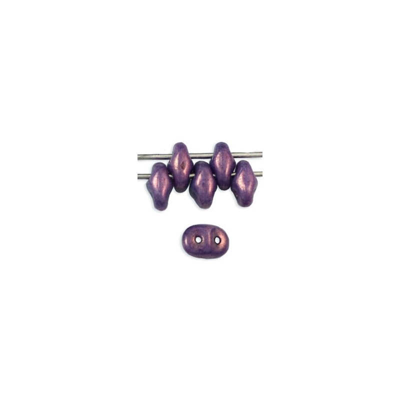 CzechMates SuperDuo - Luster - Metallic Amethyst Chalk / 10g