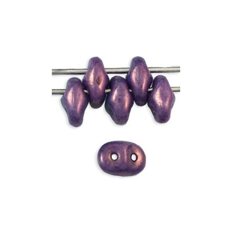 CzechMates SuperDuo - Luster - Metallic Amethyst Chalk / 10g