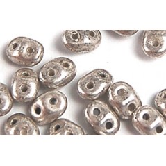 CzechMates SuperDuo - Silver Luster Jet / 10g
