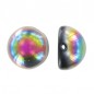 DOME Beads 14x8mm Jet Vitrail x 5ks