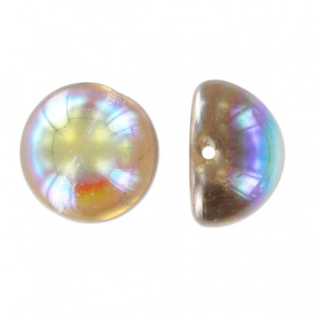 DOME Beads 14x8mm Crystal Copper Rainbow x 5ks