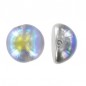 DOME Beads 14x8mm Crystal Silver Rainbow x 5ks