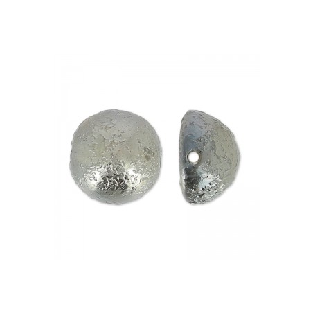 DOME Beads 12x7mm Etched Chrome Full x 5ks