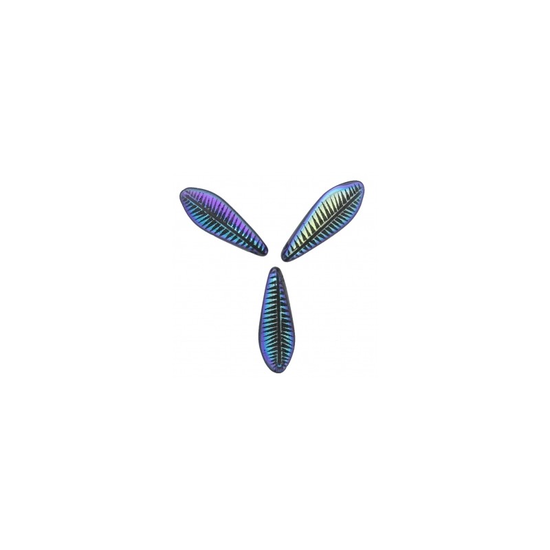 Dagger Beads 5x16mm Jet Laser Feather x 25ks Dagger Beads 5x16mm Jet Laser Feather x 25ks