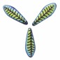 Dagger Beads 5x16mm Jet Laser Leaf x 25ks