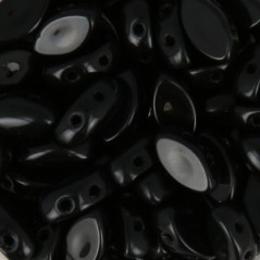 IrisDuo Beads 4x7mm Jet x 25ks