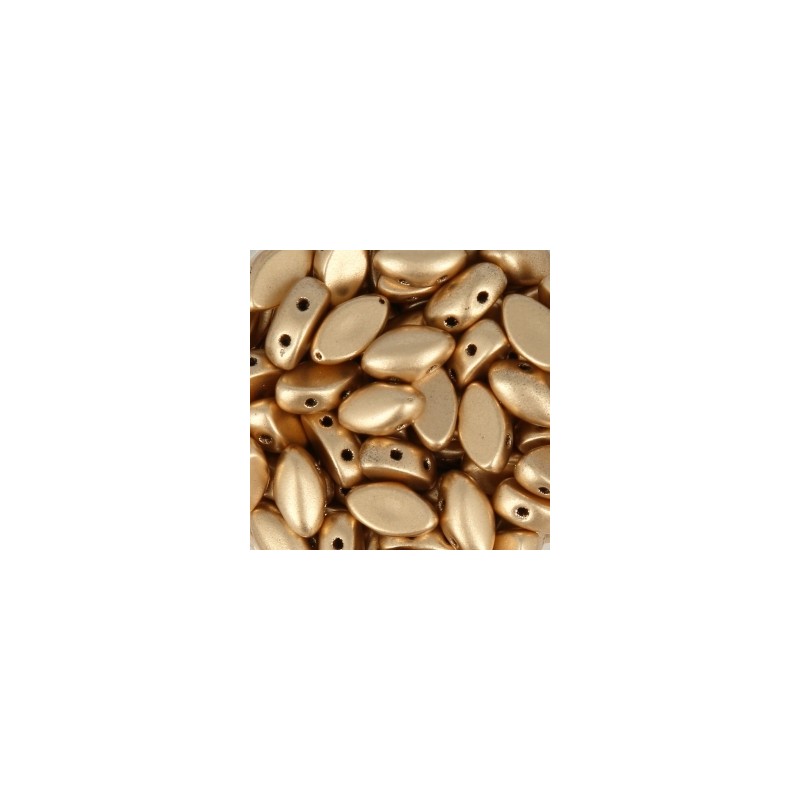 IrisDuo Beads 4x7mm Gold Mat x 25ks