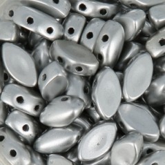 IrisDuo Beads 4x7mm Silver Mat x 25ks