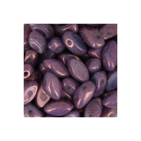 IrisDuo Beads 4x7mm Opaque Luster Amethyst x 25ks