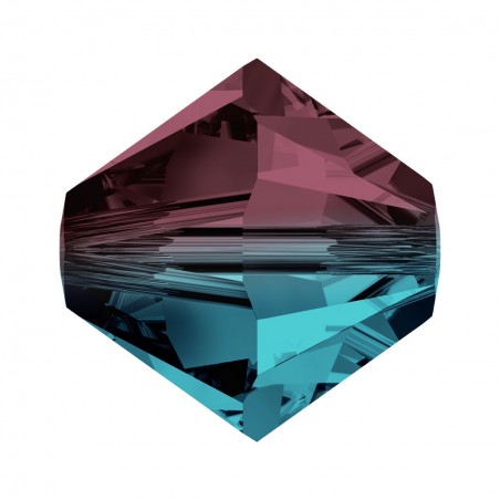 Swarovski 5328 6mm Burgundy - Blue Zircon Blend