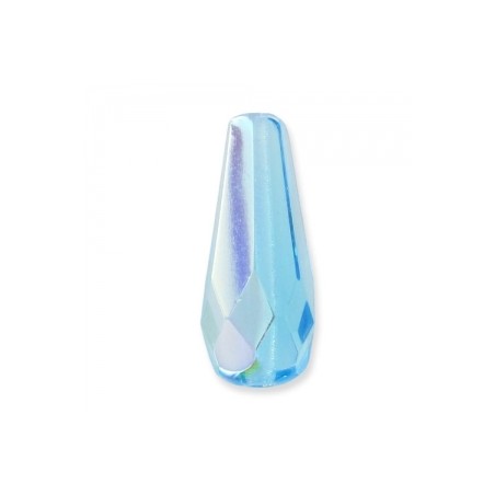 Fazetované slzy 20x9mm Aquamarine AB x 10ks