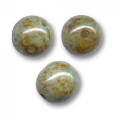 Sklenené korálky 6mm Marbled Greyed Green x 25ks