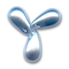 Voskované perly slzy 6x10mm Light Blue x 20ks