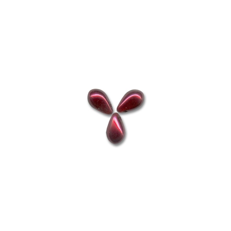 Voskované perly slzy 6x10mm Bordeaux x 20ks