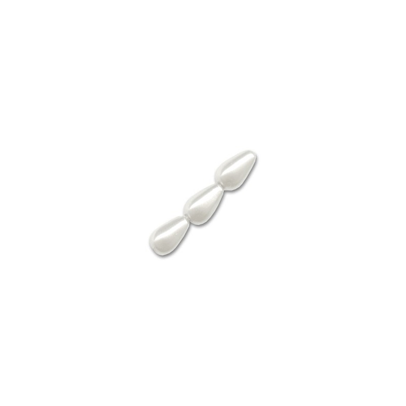 Voskované perly slzy 16x9mm White x 10ks