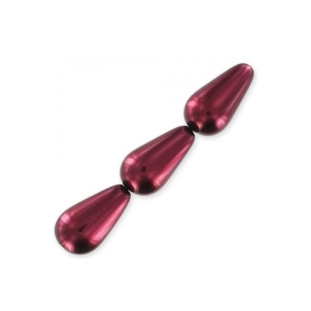 Voskované perly slzy 16x9mm Bordeaux x 10ks