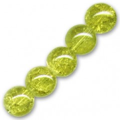 Praskačky korálky 14mm Light Olivine x 4ks