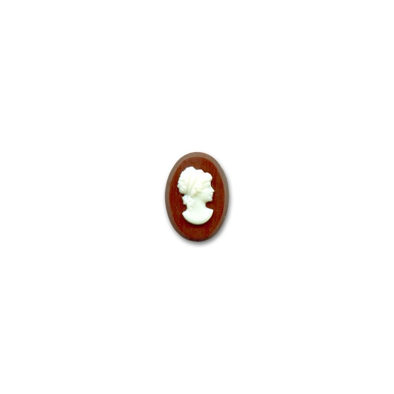 Sklelený Cameo kabošon 18x13mm Maroon/White x 1ks Sklelený Cameo kabošon 18x13mm Maroon/White x 1ks