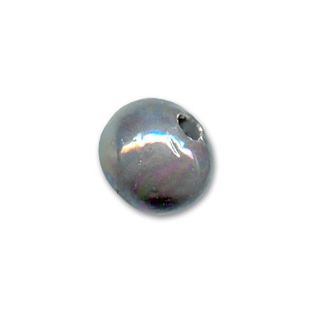 Keramická korálka 8mm Iridescent Grey x 1ks