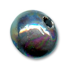 Keramická korálka 8mm Iridescent Black x 1ks