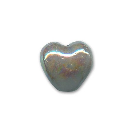 Keramické srdiečko 20mm Iridescent Grey x 1ks