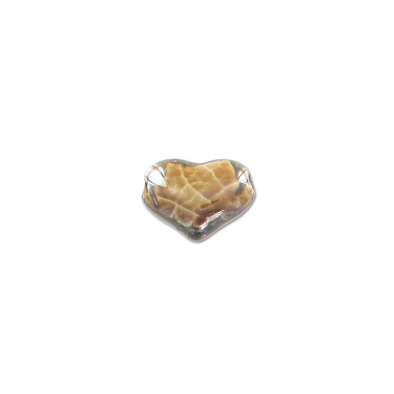 Keramické srdiečko 21mm Iridescent Marbled Cappuccino x 1ks