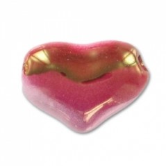 Keramické srdiečko 21mm Iridescent Marbled Cherry x 1ks