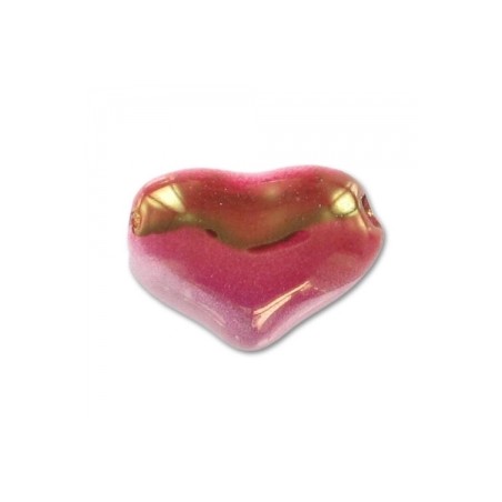 Keramické srdiečko 21mm Iridescent Marbled Cherry x 1ks