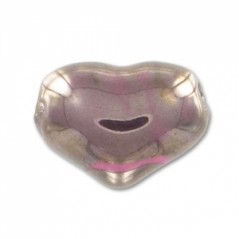 Keramické srdiečko 21mm Iridescent Silver Fuchsia x 1ks