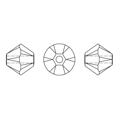 Swarovski 5328 6mm Jet AB2X 20ks
