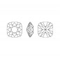 Swarovski 4470 Cushion Cut 10mm Crystal Dark Grey
