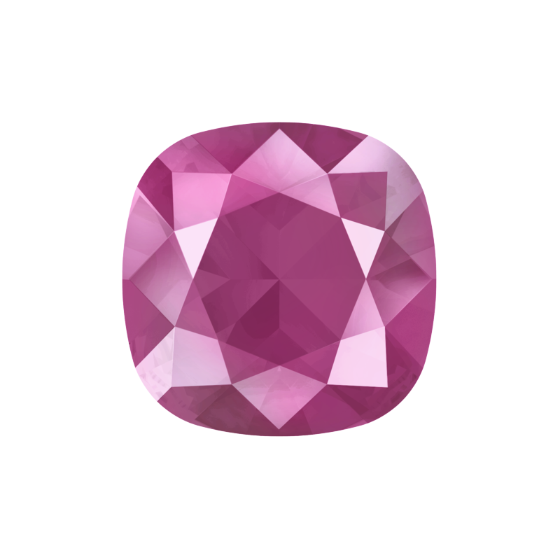 Swarovski 4470 Cushion Cut 10mm Crystal Peony Pink