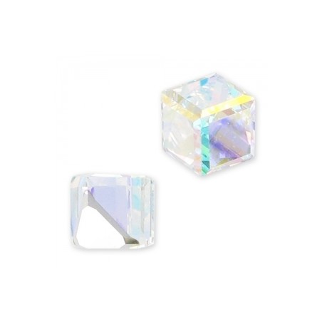 Swarovski 4841 Cube 6mm Crystal AB