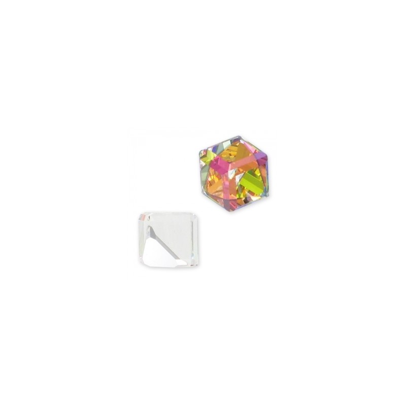 Swarovski 4841 Cube 6mm Crystal Vitrail Medium