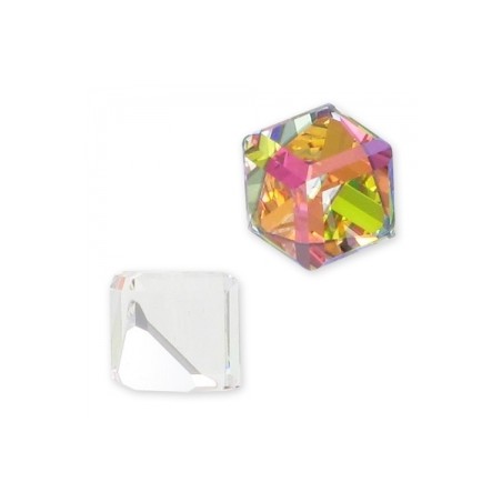 Swarovski 4841 Cube 6mm Crystal Vitrail Medium