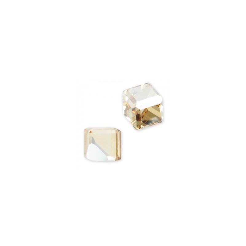Swarovski 4841 Cube 8mm Crystal Golden Shadow