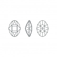 Swarovski 4926 Oval Tribe 19x14mm Light Siam Metallic Light Gold