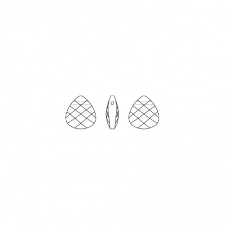 Swarovski 6012 Flat Briolette 15.4x14mm Crystal Golden Shadow