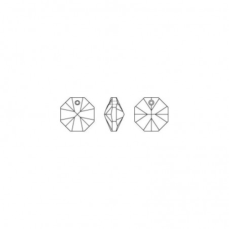 Swarovski 6401 Octagon 8mm Crystal Golden Shadow