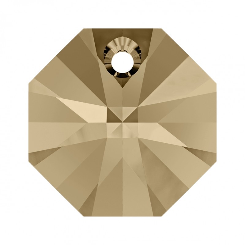 Swarovski 6401 Octagon 8mm Crystal Golden Shadow