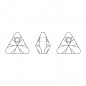 Swarovski 6628 Xilion Triangle Pendant 8mm Crystal Vitrail Light