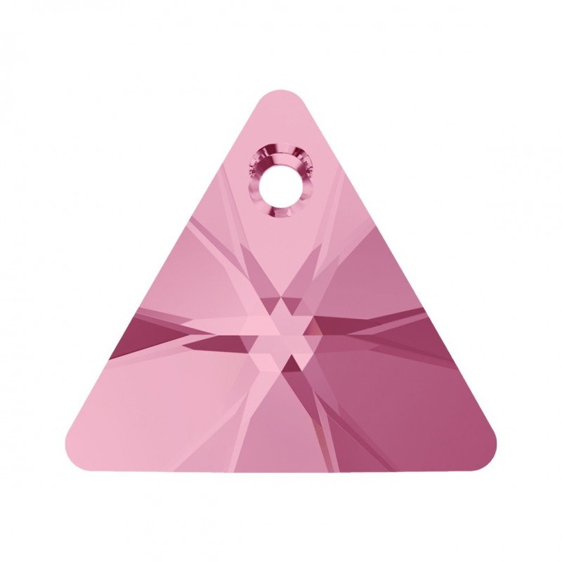 Swarovski 6628 Xilion Triangle Pendant 12mm Light Rose