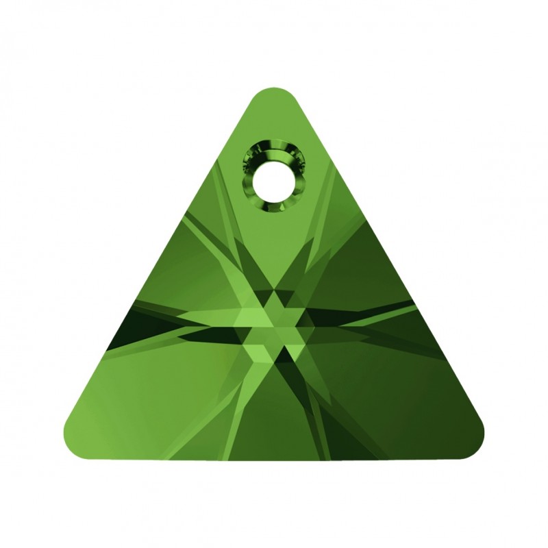 Swarovski 6628 Xilion Triangle Pendant 12mm Dark Moss Green