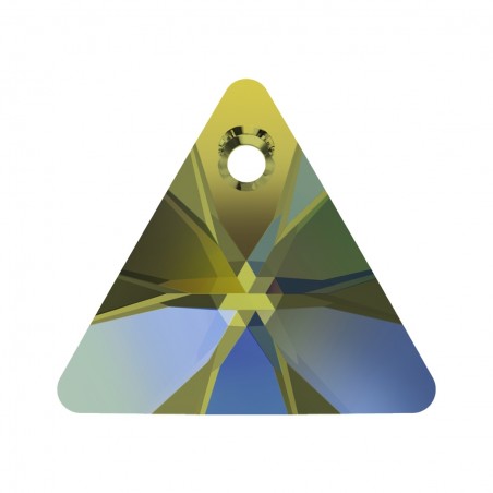 Swarovski 6628 Xilion Triangle Pendant 12mm Crystal Iridescent Green