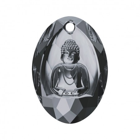 Swarovski 6871 Buddha Pendant 28x19.8mm Crystal Silver Night