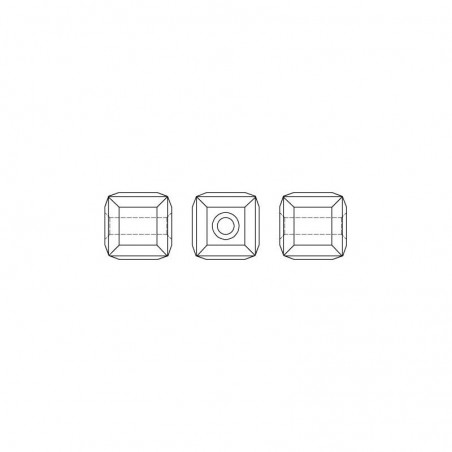 Swarovski 5601 Cube Bead 4mm Siam 8ks