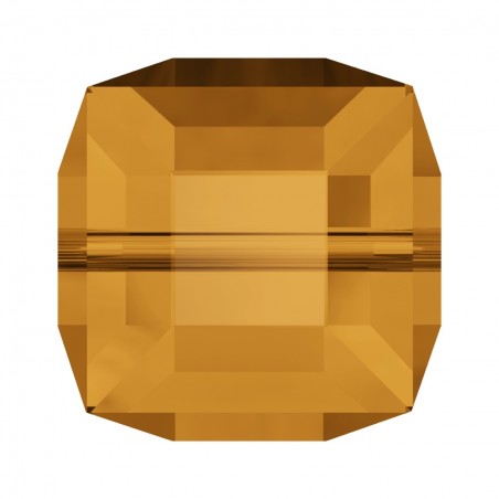 Swarovski 5601 Cube Bead 6mm Topaz 1ks