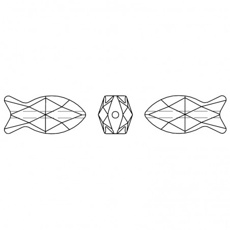 Swarovski 5727 Fish Bead 14mm Crystal AB 1ks