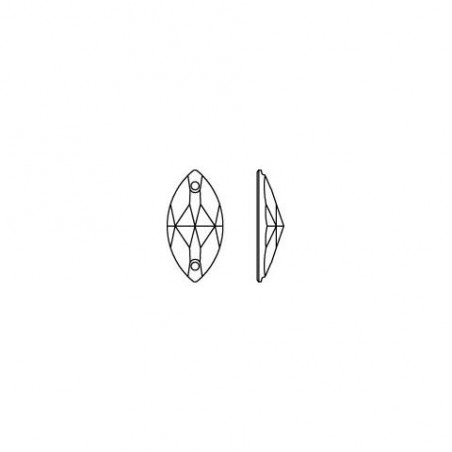 Swarovski 3223 Navette Sew-on 12x6mm Jet 1ks
